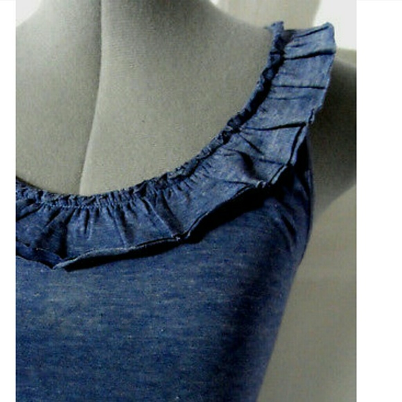 New ACTIVE BASICS Ruffled Tank top M Blue athletic - Picture 4 of 4